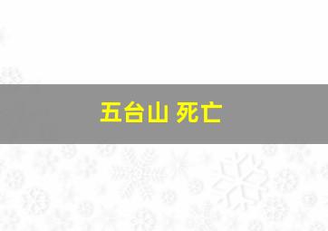 五台山 死亡